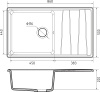 Мойка GranFest LEVEL 860L, 860х500 мм, кашемир