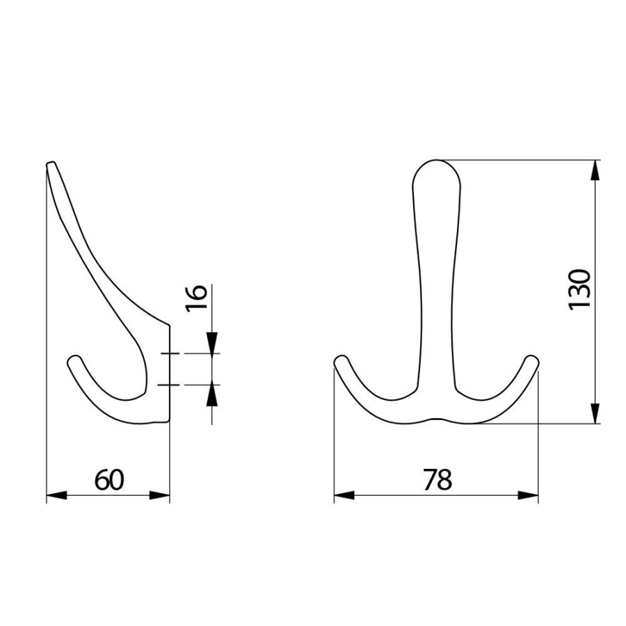 Крючок, CORDOBA, трехрожковый, металл, инокс, GTV