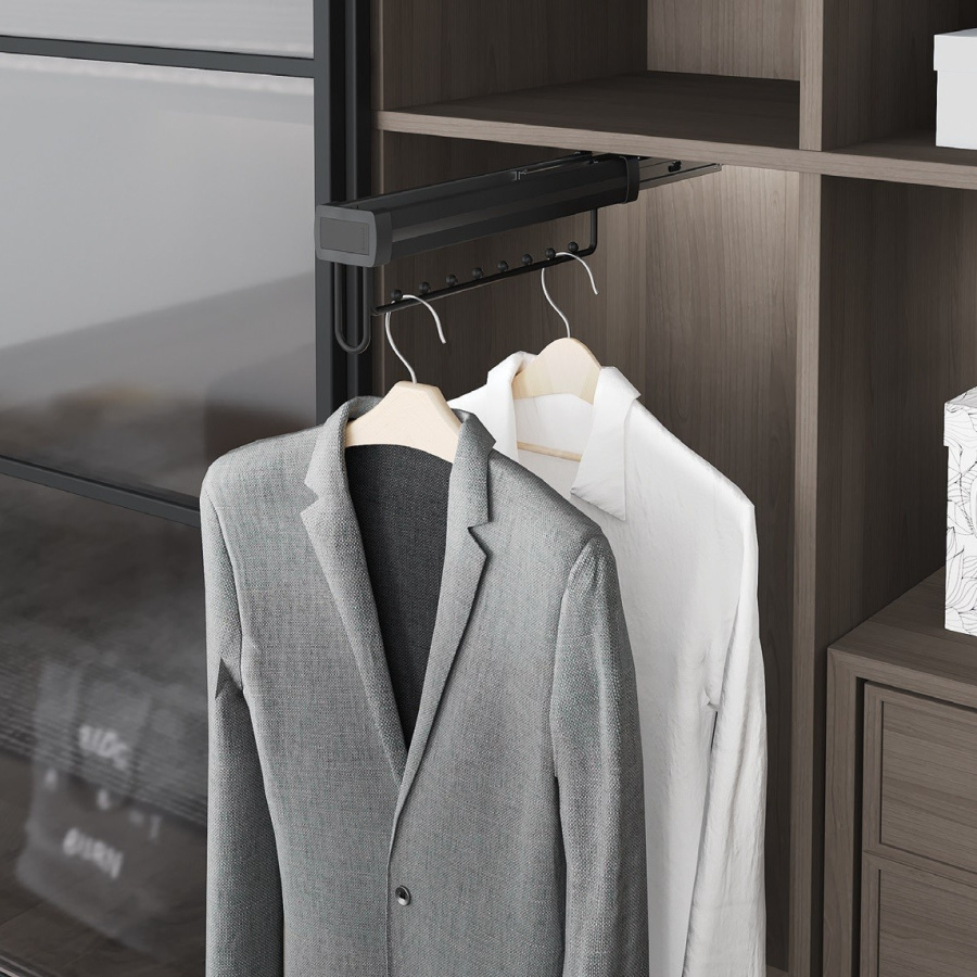 Штанга выдвижная, 80х460х150мм, с доводчиком, антрацит