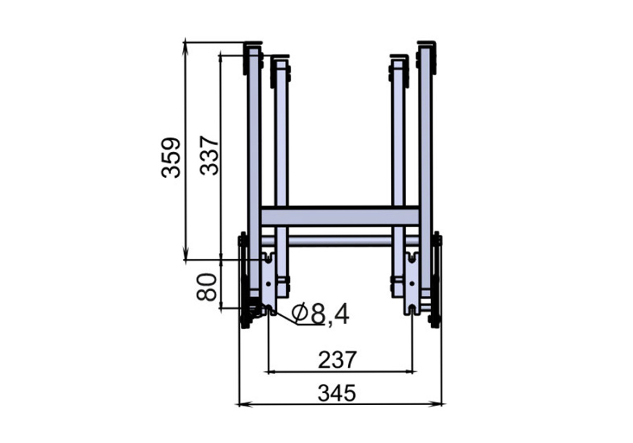 Механизм для раздвижения стола "Сан Ремо", без доводчика, сталь, черная шагрень (серый), Россия