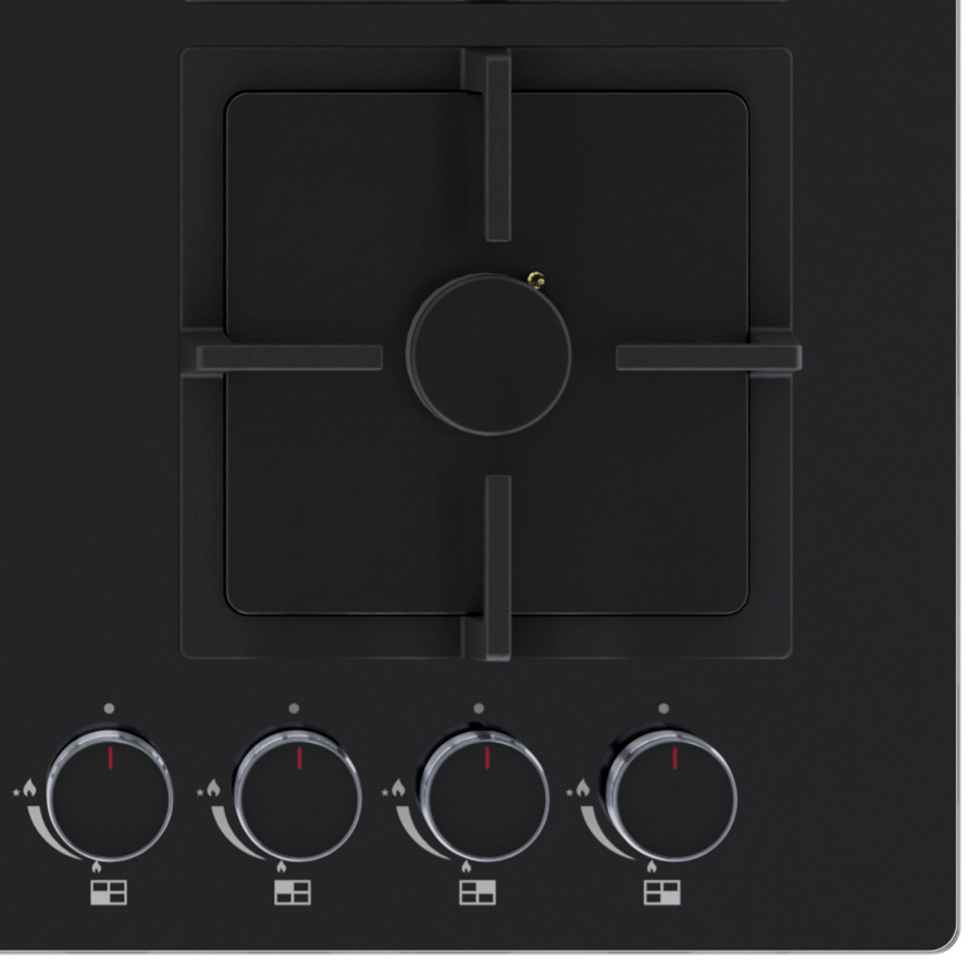 Варочная панель газовая GVG 644A BBL, 60см, черное стекло, Lex