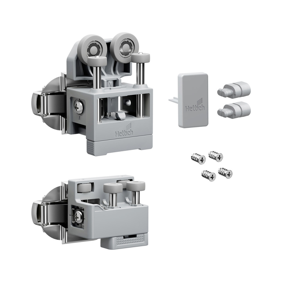 Комплект фурнитуры WingLine L, 12кг, без самозакрывания, с нижним напр. элементом, серый, левый