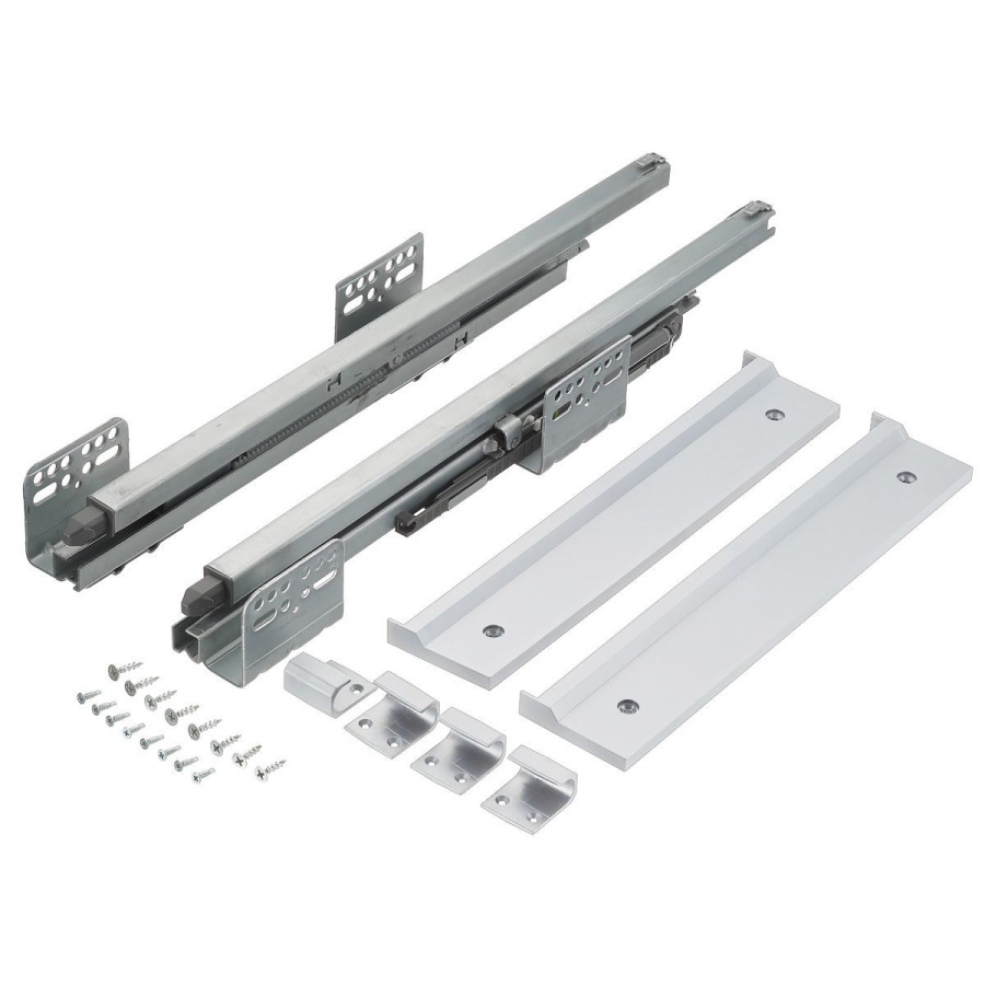 Корзина с органайзером в шкаф на 800мм, 485х760х85мм, полное выдвижение, с доводчиком, белая