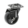 Опора колесная с площадкой, d=50мм, без стопора, пластик, черный, до 40кг, GTV