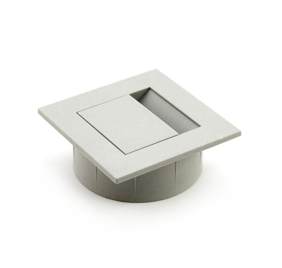 Заглушка для кабель-канала квадратная, светло-серый
