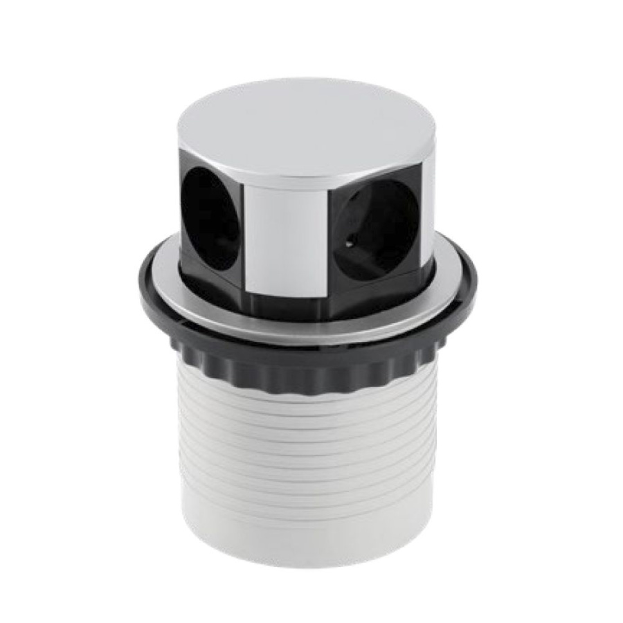 Вертикальная, 4хEURO, Ø100мм, полуавтомат, пластик, серый, провод 2м, GTV