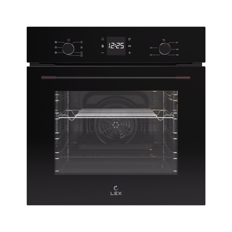 Духовой шкаф EDM 076 BBL, 60 см, стекло, черный, Lex