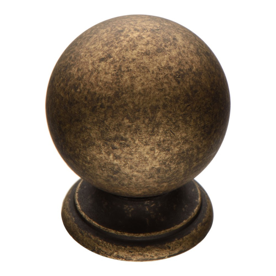 Ручка-кнопка, 8352-831, d=28мм, металл, старая бронза