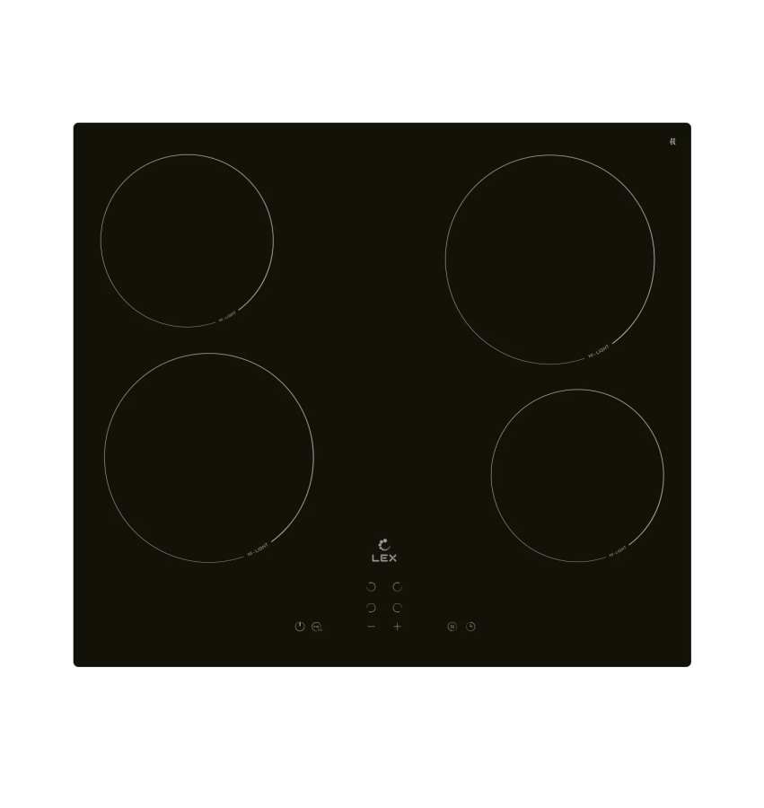 Варочная панель EVH 640A BL, 60см, стеклокерамика, черный, Lex