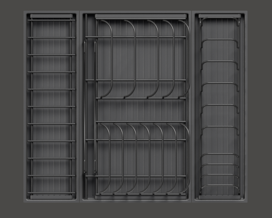 Сушка выкатная 600мм, Дайнинг Агент Ф125, с направл., во внутр. ящ, антрацит, Kessebohmer