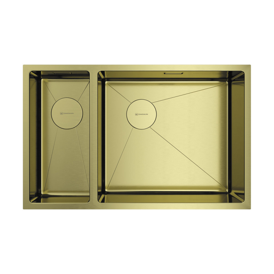 Мойка Taki 69-2-U/IF-LG-R Side, нержавеющая сталь, светлое золото