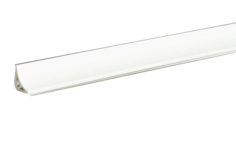 Плинтус LB-15, белый блеск (глянец), L=3000мм, 14,4х14,4мм 