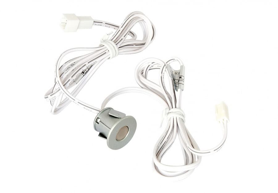 Выключатель врезной на касание с диммером, Ø18мм, 12В/24Вт, miniAMP, шнур 1м, матовый хром