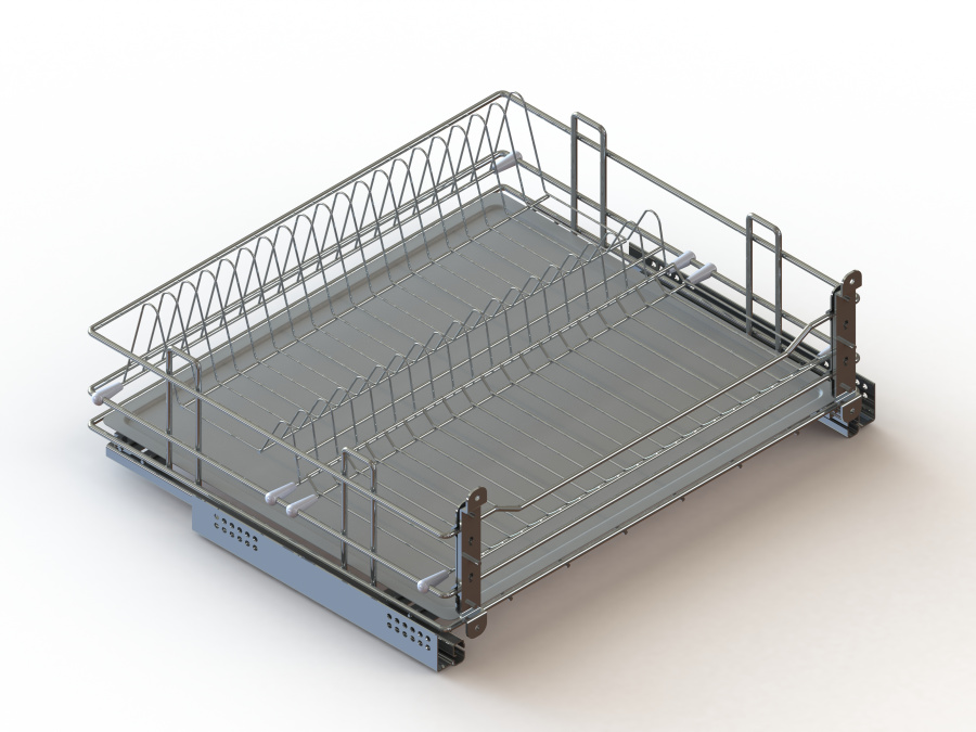 Сушка в нижний шкаф 450мм, 395х485х180мм, направляющие с доводчиком, хром, Россия