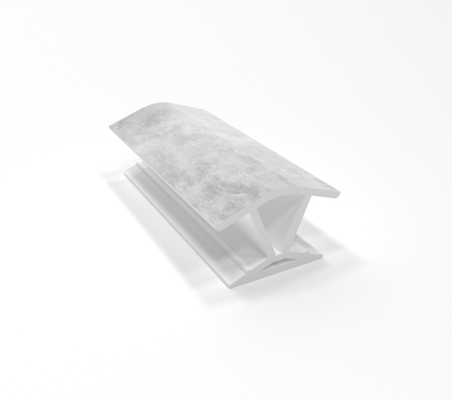 Угол 135* для цоколя универсальный, h=100мм, пластик, бетон светлый, Россия