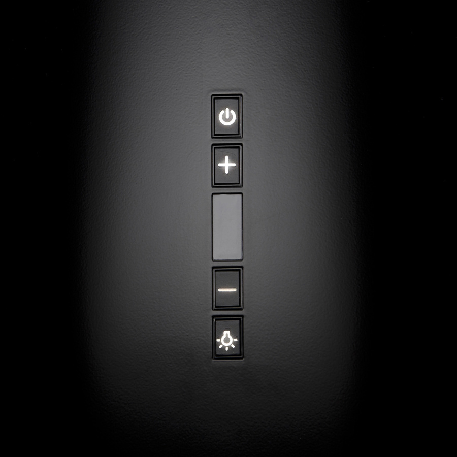 Вытяжка настенная Illuvium W Black/Black Glass, 35 см, без угольн. фильтра, ПДУ, черный, Konigin