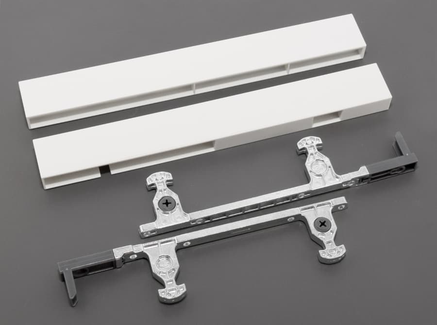 Держатель передней панели ящика, левый и правый, белый, (H199), HISSEN