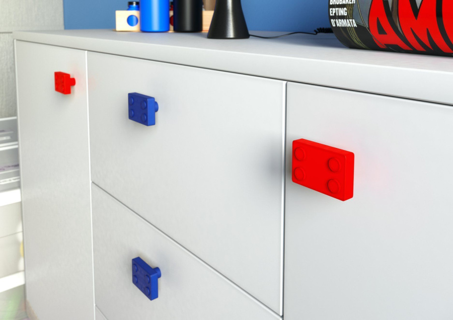 Ручка UM-BLOCK-ZL, 45х30х25мм, резина, зеленый, "лего", GTV