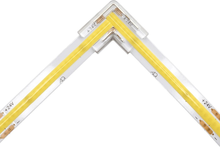 8мм. Коннектор угловой лента-лента для одноцветных лент, ножничный, AQ