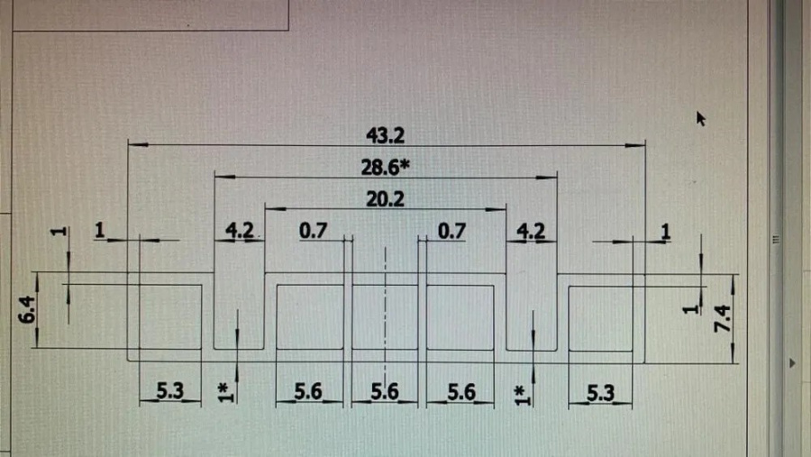 Направляющая "Дабл", L=2000мм, белый, пластмасса