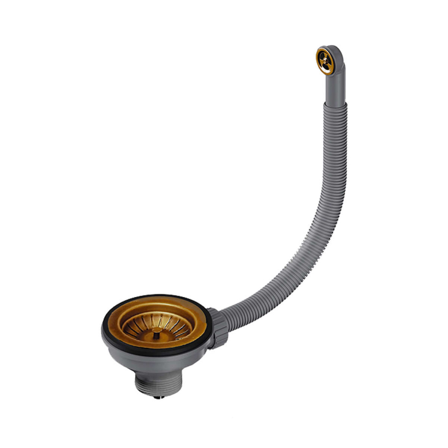 Перелив и выпуск со стоп-вентилем D-01-AB, 3 1/2", античная латунь