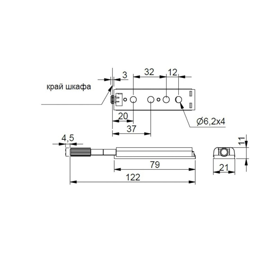 Толкатель Push Open без магнита, накладной, c силиконовым окончанием, металл, цинк, GTV