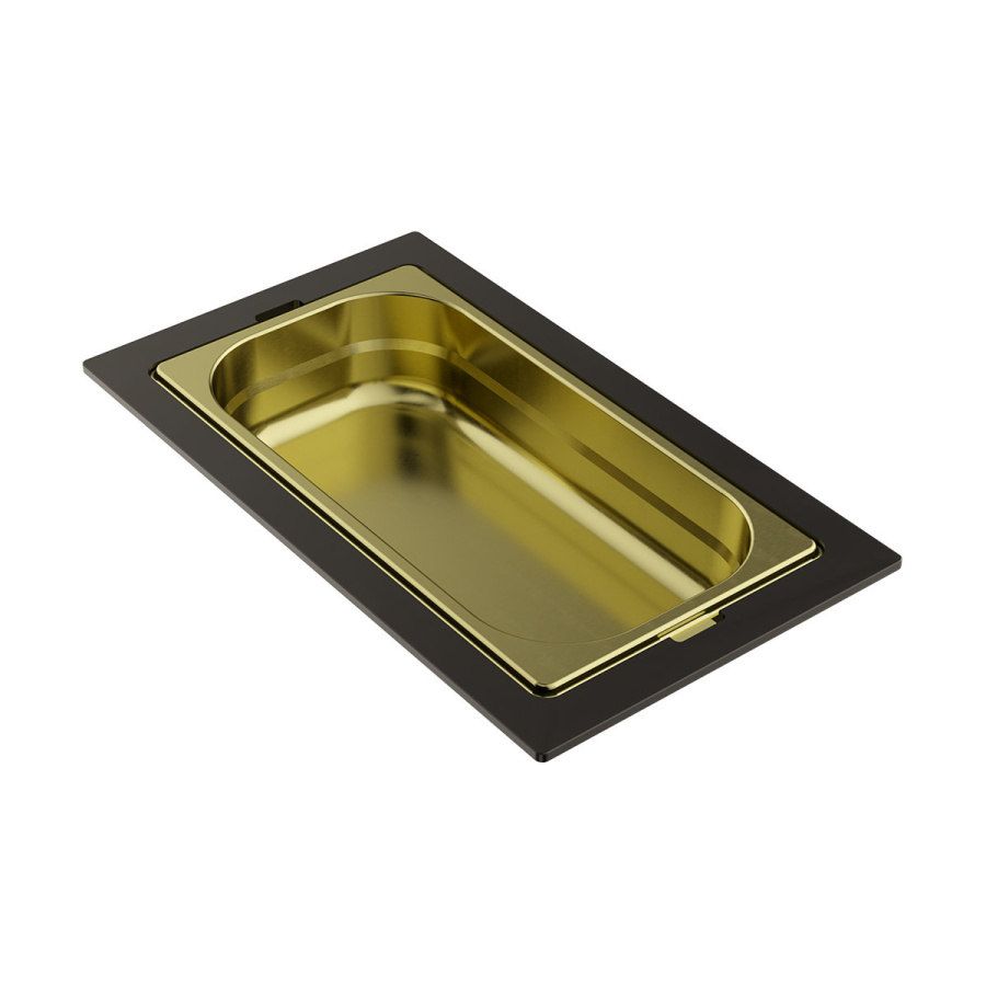 Контейнер DC-05-1-LG, 383x220x65мм, нержавеющая сталь, светлое золото