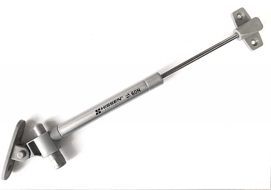 Кронштейн газовый 100N с доводчиком, серый, HISSEN