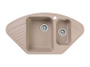 Мойка GranFest QUARZ 14, 927х497 мм, песочный (угловая, 1,5 чаши, без сифона)