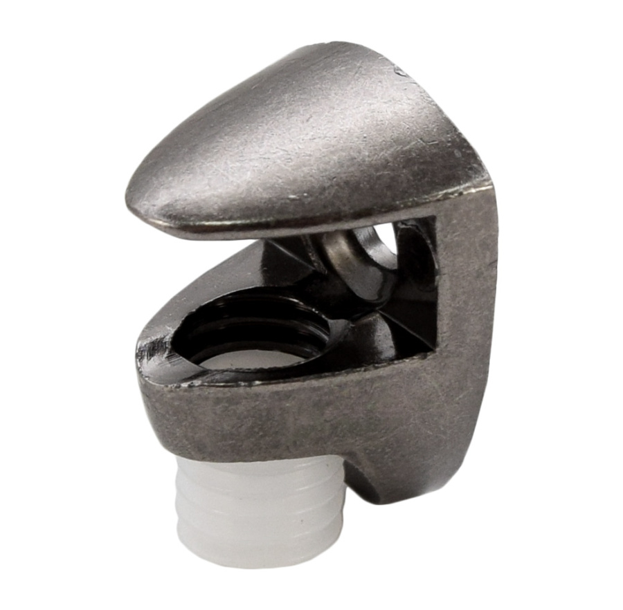 Полкодержатель для стекла 5-6мм, накладной, толщина задней стенки 3мм, черный никель, "овал", CMF/1000