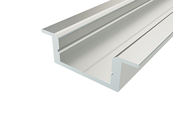 Профиль врезной 22х7х2000мм, лента ≤10мм, белый (диффузор полуматовый, 4 заглушки), 2207, GLS