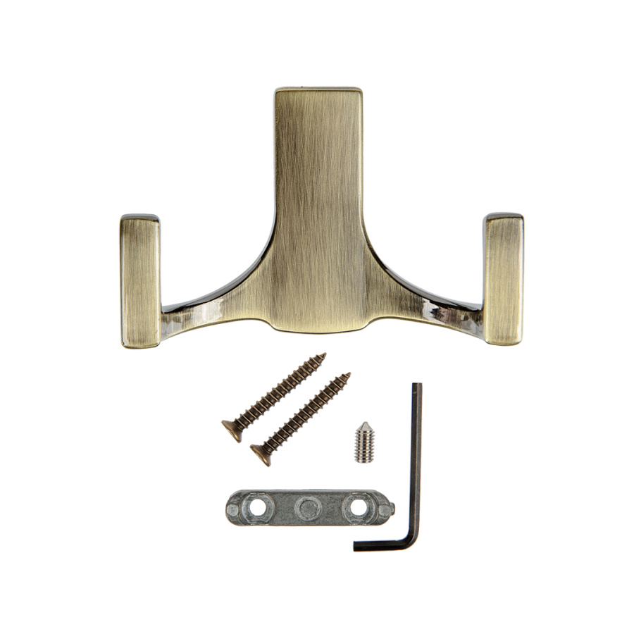 Крючок, KR 0330, двухрожковый, античная бронза