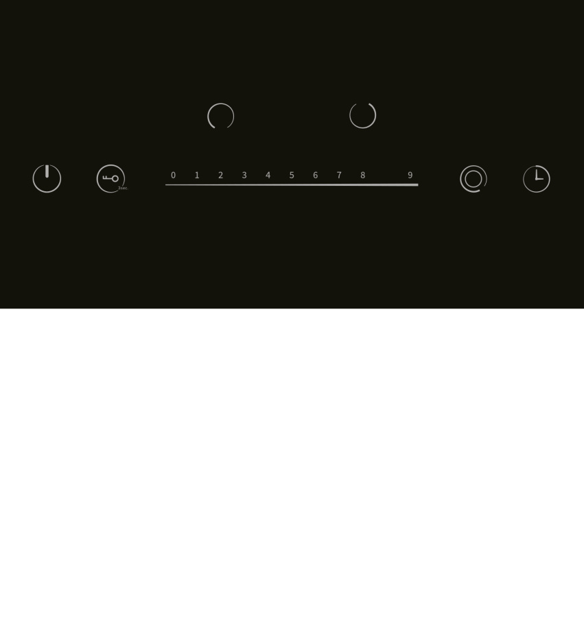 Варочная панель EVH 321A BL, 30см, стеклокерамика, черный глянец, Lex