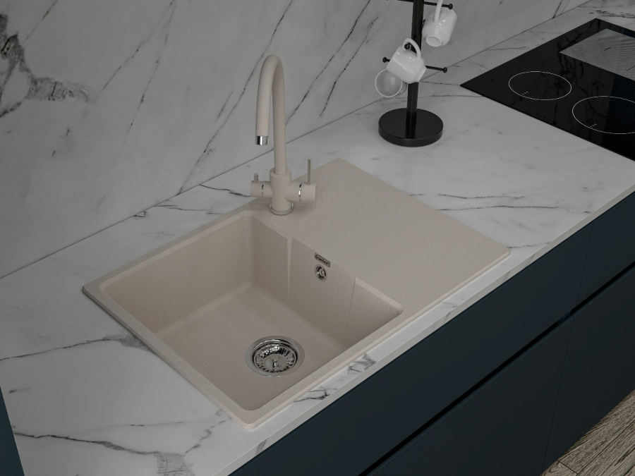 Мойка GranFest URBAN 668L, 680х490 мм, песочный