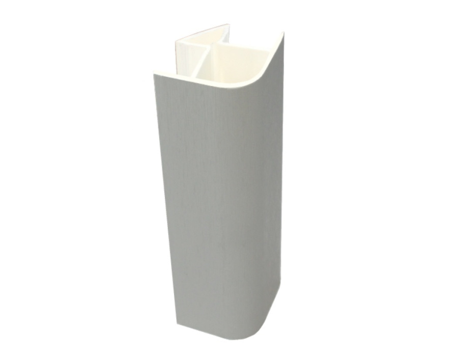 Угол 90* для цоколя универсальный, h=150мм, пластик, титан, Россия