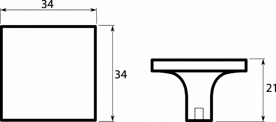 Ручка-кнопка, 145, 35х35мм, металл, браш никель