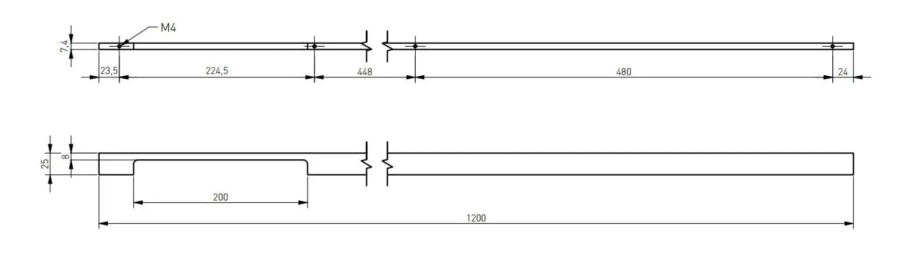 Ручка-скоба, EXTEND, L=1200 мм, металл, белый матовый, GTV