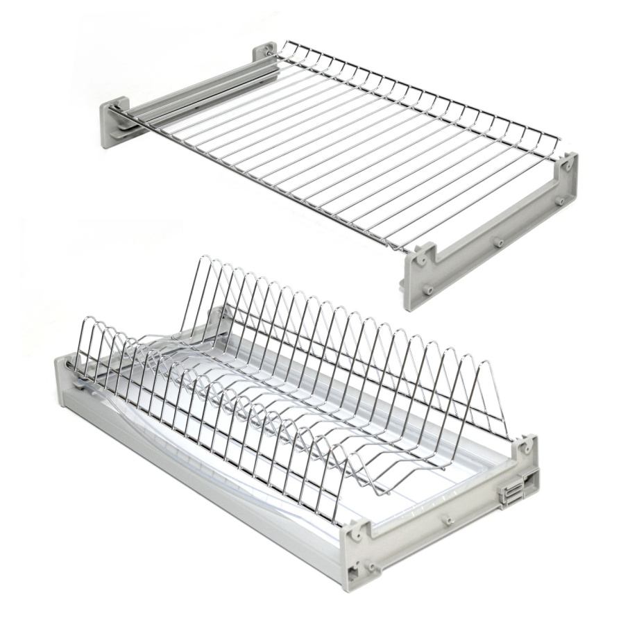 Сушка 2-х ярусная "НИКА-1", 500мм, 1 поддон, с рамой, с креплениями, хром, HISSEN