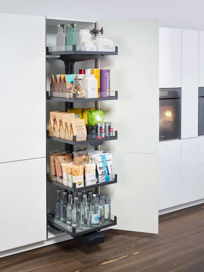 Колонна выкатная Конвой Лавидо, 5 корзин, 450х500х1900мм, в базу на 450мм, антрацит, Kessebohmer