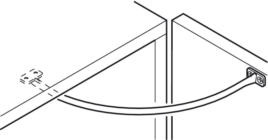 Ограничитель для двери, L=200мм, пластик, белый, Hafele