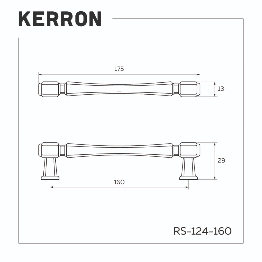 Ручка-скоба, 124, 160мм, металл, античная бронза