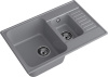 Мойка GranFest QUARZ 21К, 737х480 мм, темно-серый (прямоугольная, 1,5 чаши, без сифона)