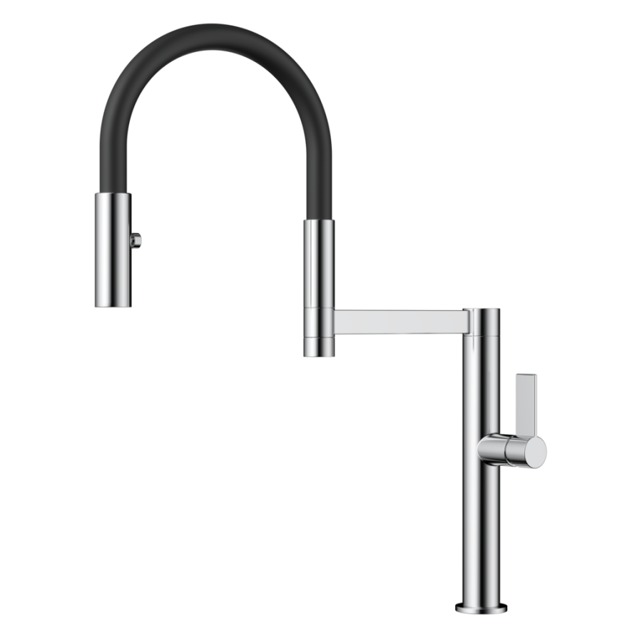 Смеситель Osaka BN-BL, латунь, нержавеющая сталь/черный