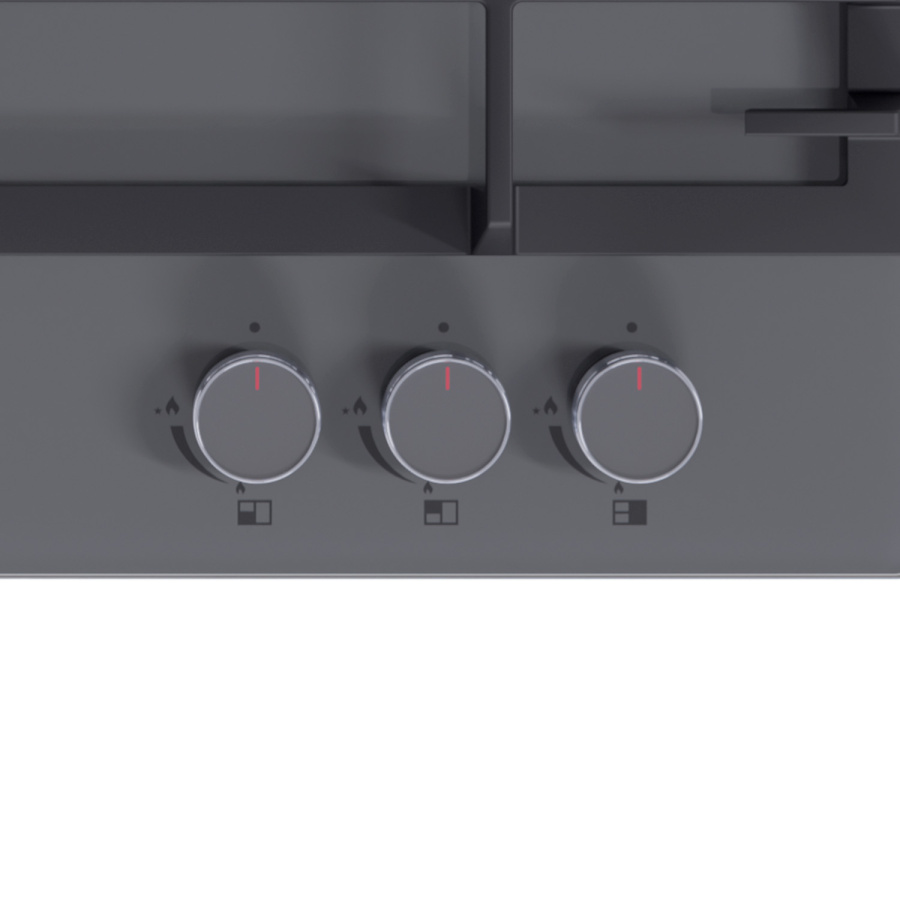 Варочная панель газовая GVG 435 GR, 45см, серое стекло, Lex