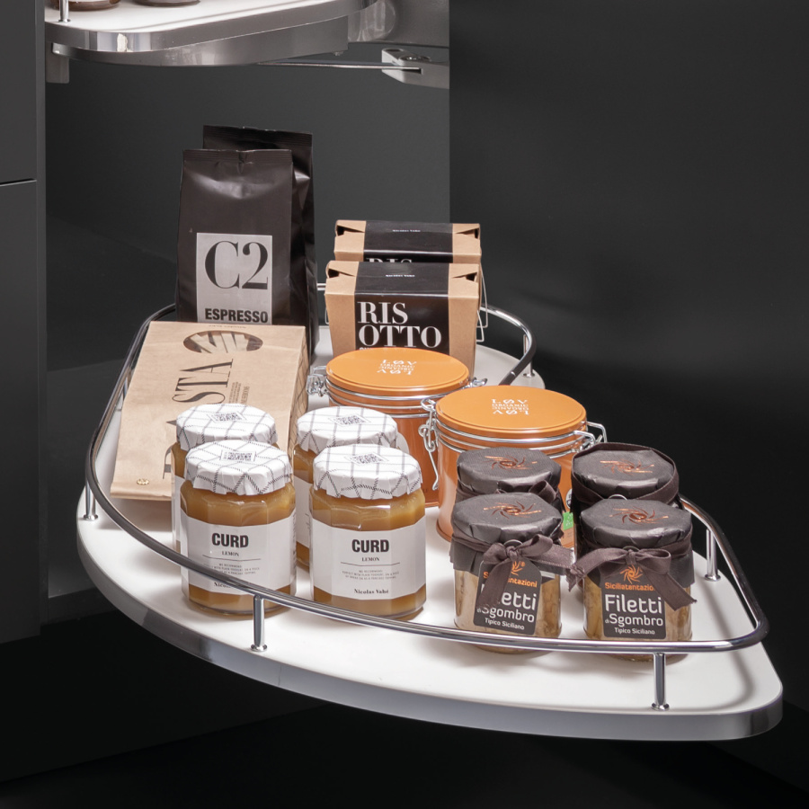 Fly Moon 3.0 Комплект из 2-х полок V3 Wire, с круглым релингом, левые, д/фасада 45см, белый, Vibo