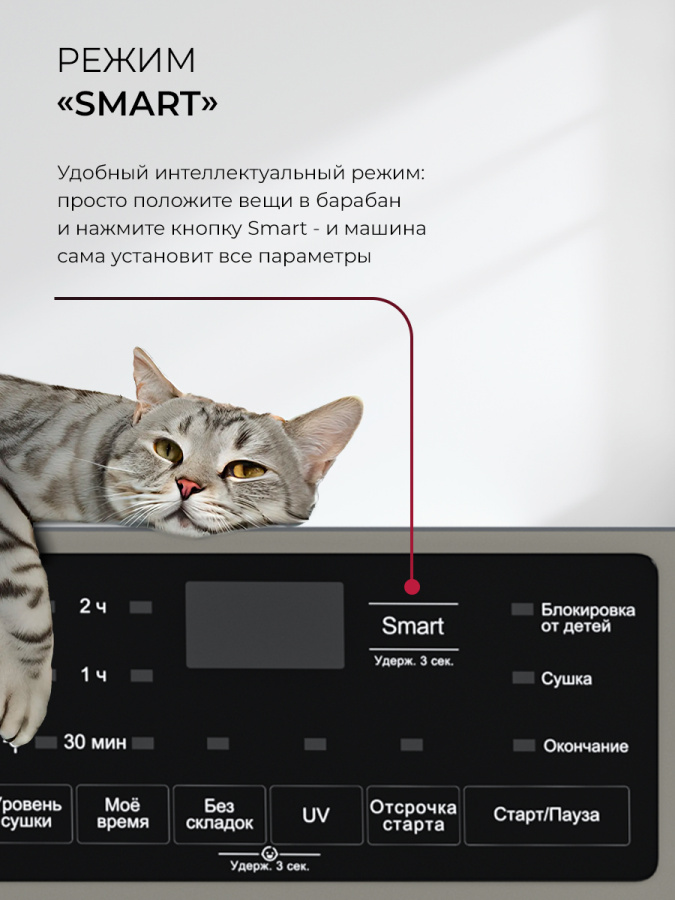 Сушильная машина отдельностоящая LDM10GrD, серый, Lex