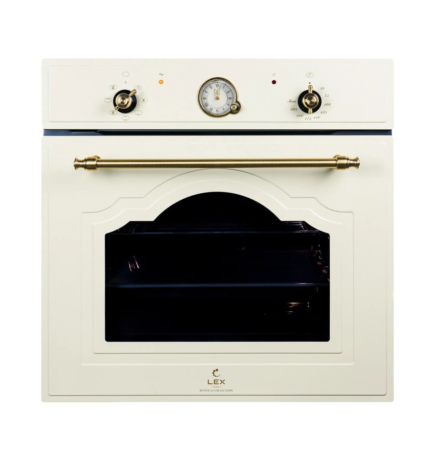 Духовой шкаф EDM 078 C IV LIGHT, 60см, эмаль, белый антик/бронза, Lex