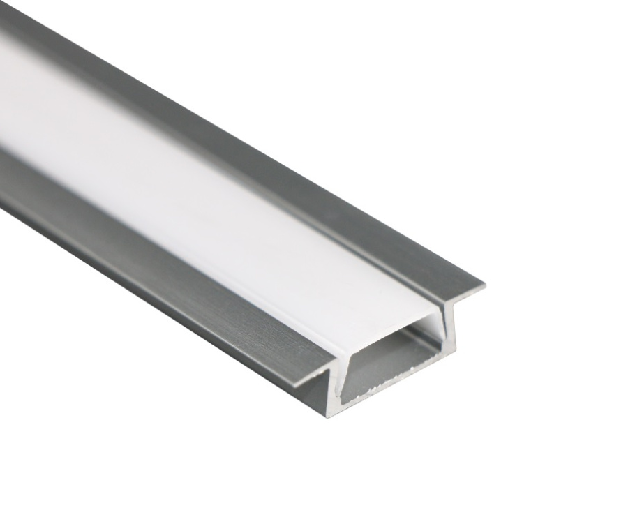 Профиль врезной 22х6х2000мм, лента ≤10мм, серый (диффузор полуматовый, заглушки), SP251