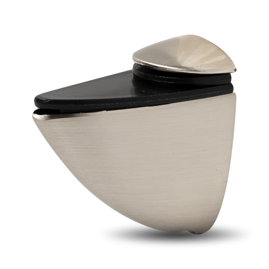 Полкодержатель 304 для ДСП, стекла и пластика, h=16мм, 12кг на пару, металл, браш. никель, JET