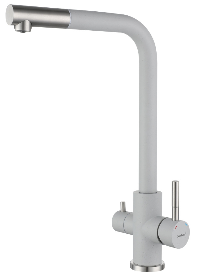 Смеситель GranFest Quarz Z-5421, с краном питьевой воды, серый